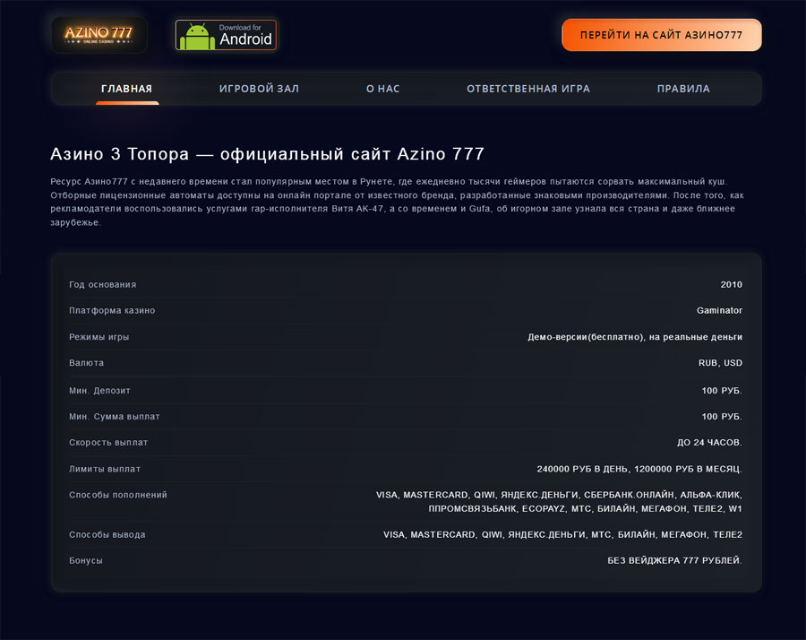 Азино777 мобайл зеркало рейтинг слотов рф какой официальный сайт казино вулкан россия